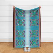 Turquoise and Brown  Ojibwe Floral
