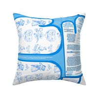 Aqua Blue Toile Oven Mitts Fabric Pattern Fat Quarter With Piece Pattern and Ornament Pattern by Kristie Hubler