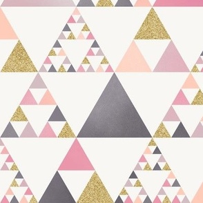 Pink and Gold Sierpinski Triangles