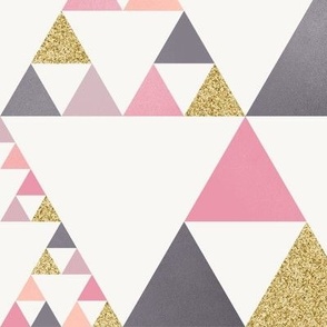 Pink and Gold Sierpinski Triangles / Large Scale