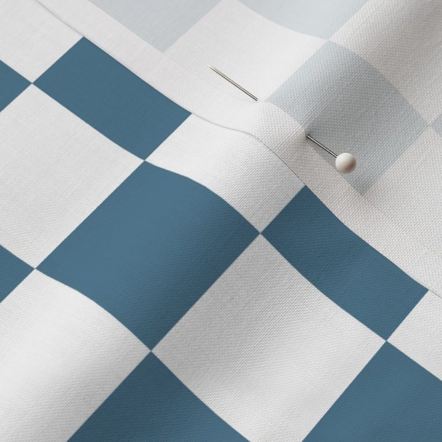 Large Scale // Serenity Blue Checkers Checkerboard Retro 1.25 Inch Squares 