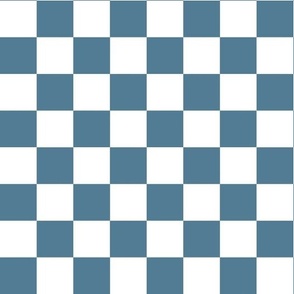 Large Scale // Serenity Blue Checkers Checkerboard Retro 1.25 Inch Squares 