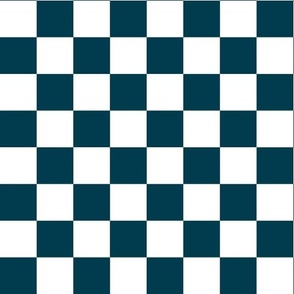 Large Scale // Midnight Blue Checkers Checkerboard Retro 1.25 Inch Squares  