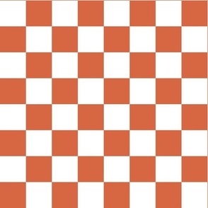 Large Scale // Dark Coral Red Checkers Checkerboard Retro 1.25 Inch Squares  