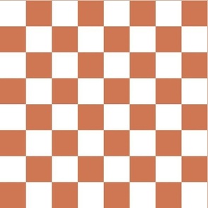 Large Scale // Dark Coral Pink Checkers Checkerboard Retro 1.25 Inch Squares  