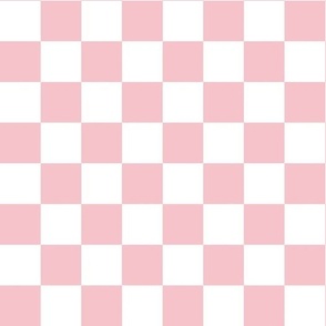 Large Scale // Blush Rose Pink Checkers Checkerboard Retro 1.25 Inch Squares  