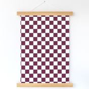 Large Scale // Maroon Purple Checkers Checkerboard Retro 1.25 Inch Squares  