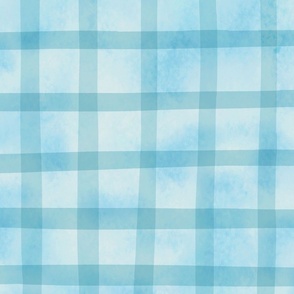 french country plaid sky blue // large