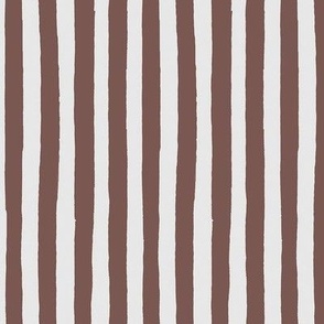 Hand Drawn Chocolate Brown Stripes Medium