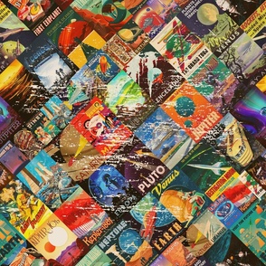 Mosaic - retro space travel posters (scratched)