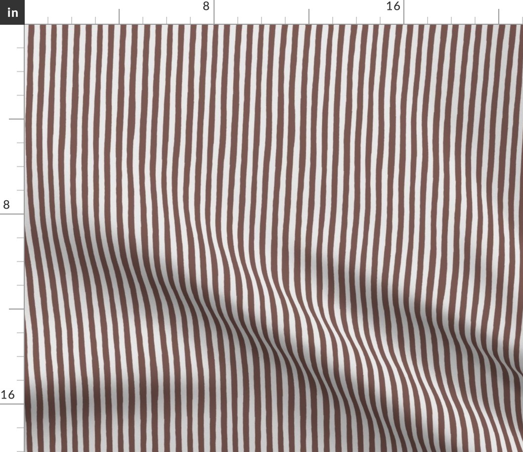 Hand Drawn Chocolate Brown Stripes Small