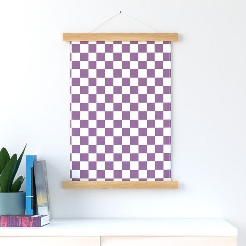 Large Scale // Amethyst Purple Checkers Checkerboard Retro 1.25 Inch Squares  