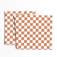 Large Scale // Red Ochre Checkers Checkerboard Retro 1.25 Inch Squares  