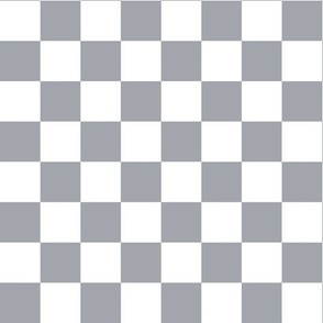 Large Scale // Grey Gray Checkers Checkerboard Retro 1.25 Inch Squares  