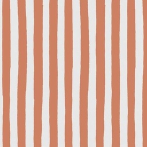 Hand Drawn Tangerine Orange Stripes Medium