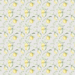 Lemon summer a zesty watercolor pattern with refreshing citrus fruits beige small