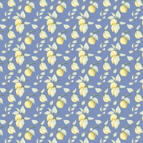 Lemon summer a zesty watercolor pattern with refreshing citrus fruits blue small