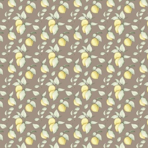 Lemon summer a zesty watercolor pattern with refreshing citrus fruits brown small