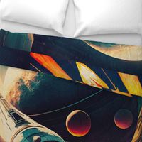 Space Travel — Vintage retro space poster, retrofuturism
