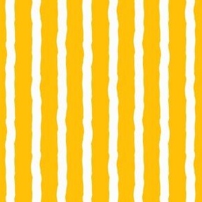Sunshine Yellow Wobbly Stripes / Wonky Hand Drawn Lines