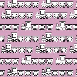 Black and White Train on Pink