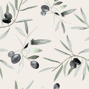 Olive grove: a rustic and elegant watercolor pattern L