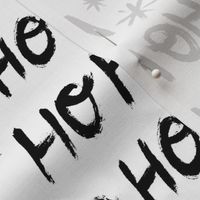 Christmas Lettering Hohoho black and white ,minimalist Christmas brush lettering