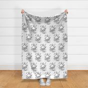 Black and White Christmas Nativity Coloring Fabric