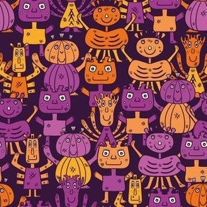 Monster-Mash---purple-pink-orange-XL-jumbo-scale-for-wallpaper