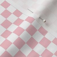 Small Scale // Blush Rose Pink Checkers Checkerboard Retro 0.75 Inch Squares  