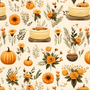 Thanksgiving Pumpkins & Flowers 