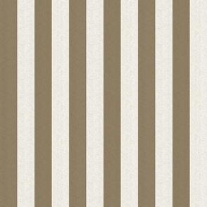 Small scale rustic stripe in earthy warm olive green with a vintage linen texture 