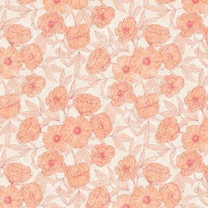 Peony Damask Peach Medium