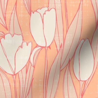 Tulips Pastel Peach Large