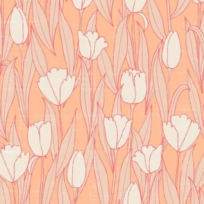 Tulips Pastel Peach Large