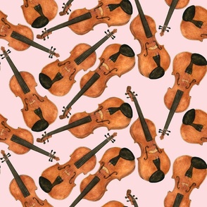 Watercolor Violins Pink