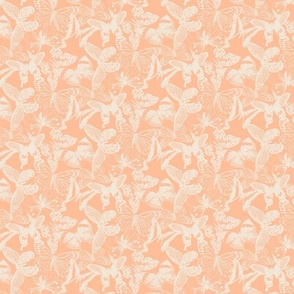Peach Butterfly Abstract Small