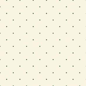 Small Green Polkadots on Cream - Holiday - Geometric Poinsettia Christmas Collection
