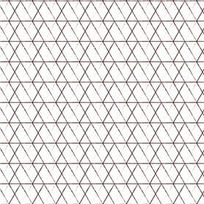 Maroon diamond grid repeat on White medium scale 8 x 7