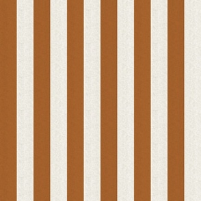 Small scale rustic stripe in earthy warm rust brown with a vintage linen texture 