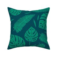 Tropical leaves in rich greens