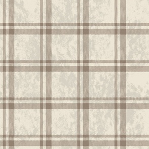Large-scale Beige Textured Plaid