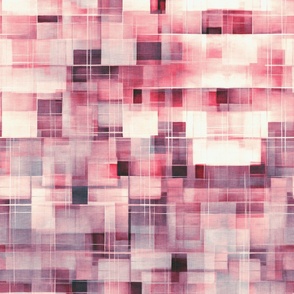 Berries and Cream Cubes and Lines Abstract Deconstructed Plaid