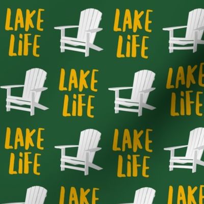 lake life - adirondack chair - green/gold - C23