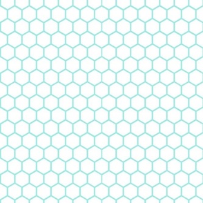White with Bright Aqua Blue Honeycomb Coordinate for Classic Pooh Collection