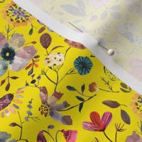 modern florals pattern yellow