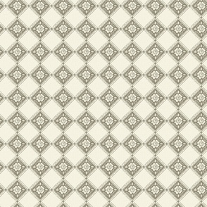 French Rose Diamond - Small - Wheat - Linen Texture - French Country Kitchen