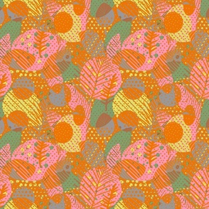 Polka dots nature elements orange yellow