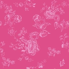Estate Floral in Countryside Pink on Raspberry 