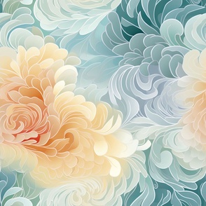 Dreamy Flowing Pastel Florals  ATL_767